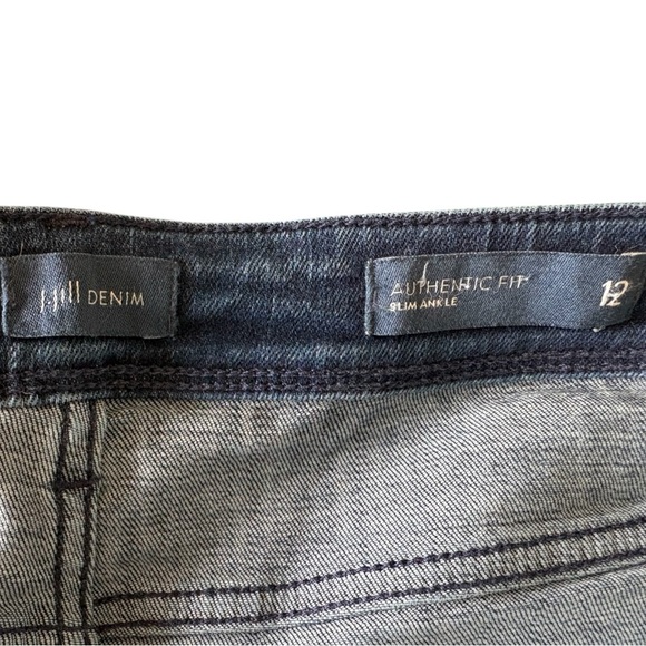 J. Jill Authentic Fit Slim Ankle Jeans Size 12 Dark Wash Stretch Denim - Picture 2 of 7